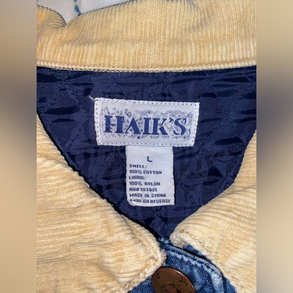 Vintage Haik’s Denim Jacket Quilt Blue Button - Picture 7 of 7